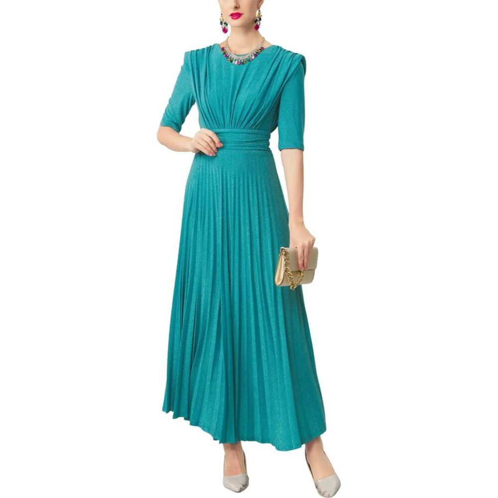 Burryco Womens Short Sleeve Maxi Dress, Blue